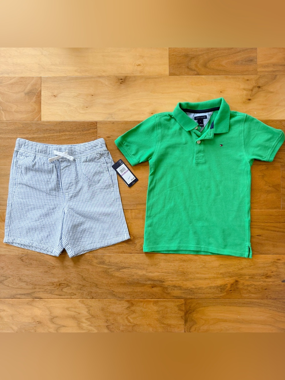 Tommy Hilfiger Boys Size 6 Outfit, Brand New Seersucker Shorts, Like New Polo